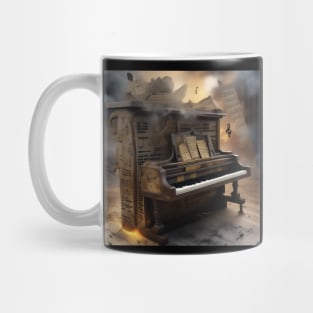 Abstract image of a piano and musical symbols Mug